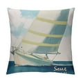 Autua Nautical Pillow Cover Let Your Dreams Sail Words with Boat in