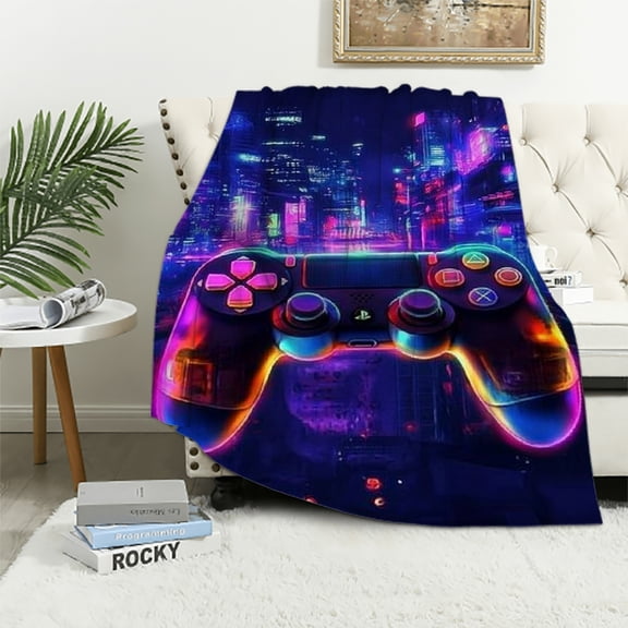 Autua Neon Lights Lightweight Soft Blanket for All Seasons, Microfiber Polyester Flannel Fabric, Non-Pilling, Non-Shedding, Wrinkle-Resistant, Warm and Breathable, Multiple Sizes 40x50in