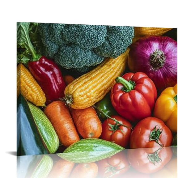 Autua Organic Vegetables Art Modern Canvas Prints for Living Room Bedroom Home Office Wall Decor 20x16in