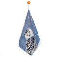 Autua Owl Snow Blue Sky QuickDry Hand Towels 11.8x11.8in Microfiber