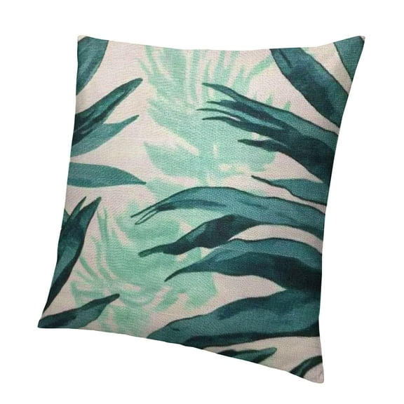 Autua Palm Throw Pillow Cover Banana Leaves Foliage Botanical Greenery Foliage Nature Ethnic Green Pillow Case Decorative Men Women Room Cushion Cover for Home Couch Bed 12x12in