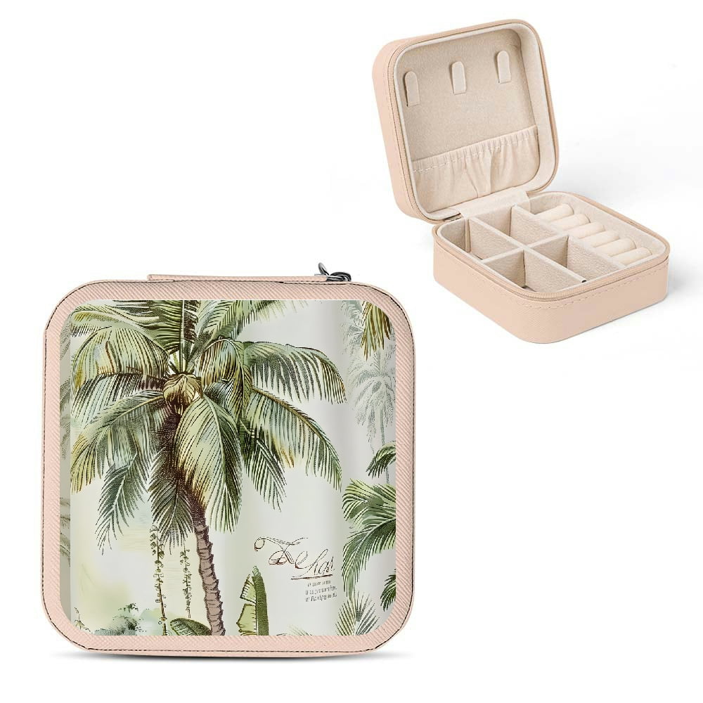 Autua Palm Tree Tropical Paradise Flexible Storage Jewelry Box PU ...
