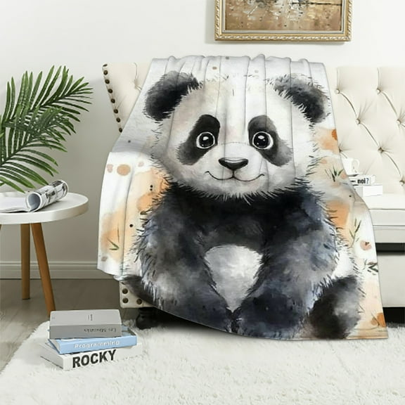 Autua Panda Bear Soft Plush Blankets, Exquisite Gifts for All Seasons, Microfiber Polyester Material, Warm and Skin-Friendly 50x60in