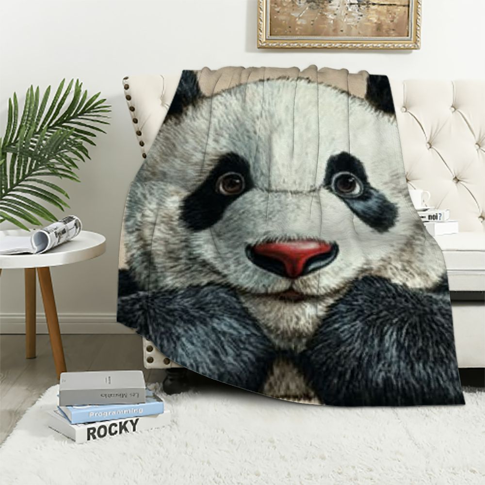 Autua Panda Blanket Green Cute Bear Throw Lightweight Cozy Plush