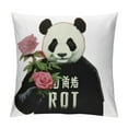 thumbnail image 1 of Autua Panda Rose Punk Graphic Decorative Pillow Cover for Home Couch Living Room Sofa Square High-Quality 1PC 22x22in, 1 of 5
