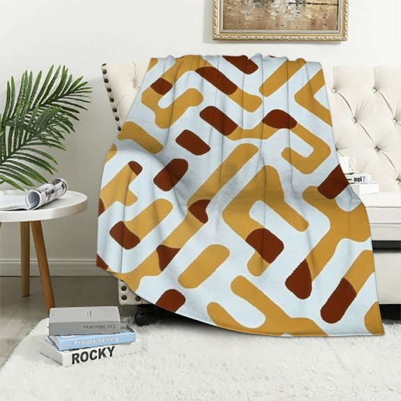 Autua Pattern Generative Art Painting Lightweight Blanket Soft Plush 40x50in