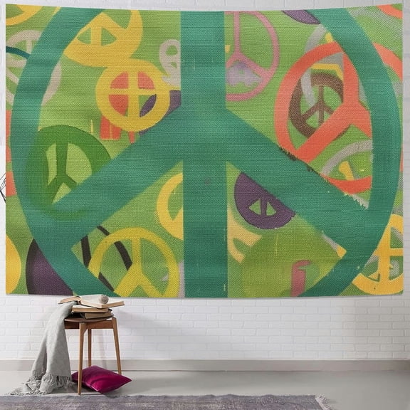 Autua Peace Sign Peace Symbols David Brewster Tapestry Wall Hanging Unique Style for Home Wall Decor - Graphic Tapestries for Living Room Bedroom Apartment Farmhouse Dorm, 4 Sizes Available 50x40inch