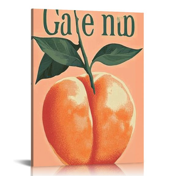 Autua Peach Canvas Prints Wall Art for Living Room Bedroom Home Office Decor 12x16 in