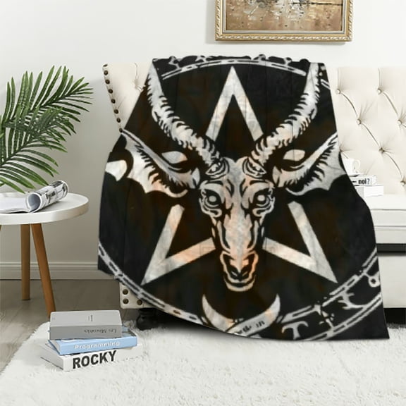 Autua Pentagram Demon Symbolism Warm Lightweight Blanket Soft Fleece All Seasons Sofa Decor Throw Blanket Cow Gifts Blanket 40x50in