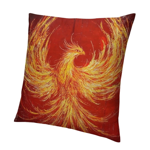 Autua Phoenix The Secular Bird of Wonder Phoenix in Fire Orange Red Pillowcase Cushion cover for family party décor 20x20in