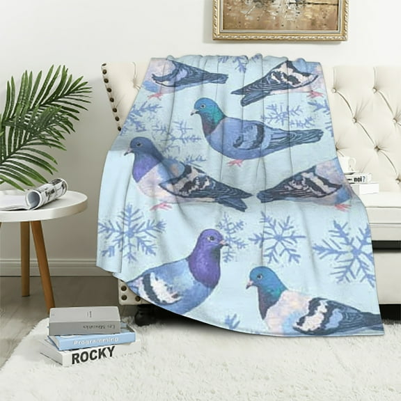 Autua Pigeon Theme Blanket Gifts for Women Girls, Soft Warm Lightweight Flannel Throw Blankets for Living Room Home Sofa Travel Decor 40x50in