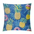 Autua Pineapples Donuts Maximalism Graphic Decorative Pillow Cover for
