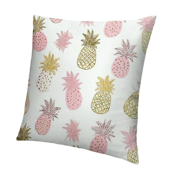 Autua Pineapples Pastel Square Pillow Short Plush Home Decor 12x12in