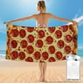 thumbnail image 1 of Autua  Pizza Pepperoni Print Summer Vacations Beach Towel Oversized Lightweight Quick Dry for Travel Pool Towel 55x27.5in, 1 of 7