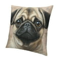 thumbnail image 1 of Autua Pug dog embellished pillowcase, pillow case, square cushion cover, standard sofa, sofa, bedroom, patio pillowcase 20x20in, 1 of 5