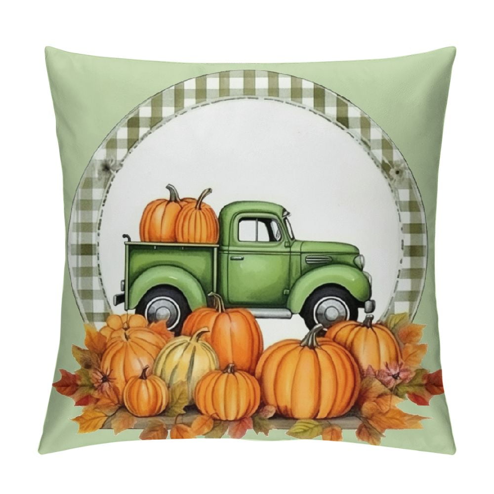 Autua Pumpkin Graphic Decorative Throw Pillow Cover for Home Couch