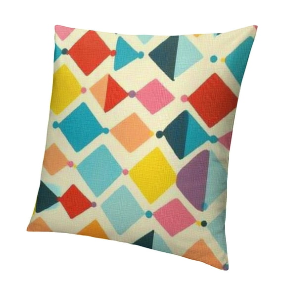 Autua Retro Mid Century Pillow Covers Yellow Vintage Throw Pillow Cover Modern Retro Pattern Square Pillowcase Cushion Cases for Home Couch Bed Sofa 12x12in