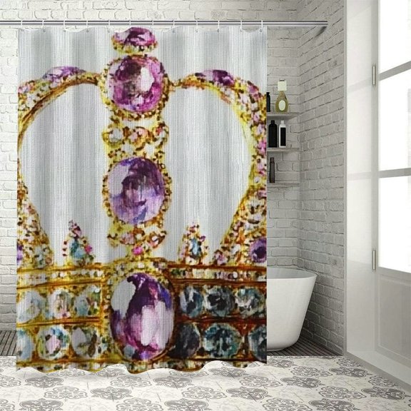 Autua Royalty Bathroom Décor Set Stylish Polyester Shower Curtain with Hooks 36"x72