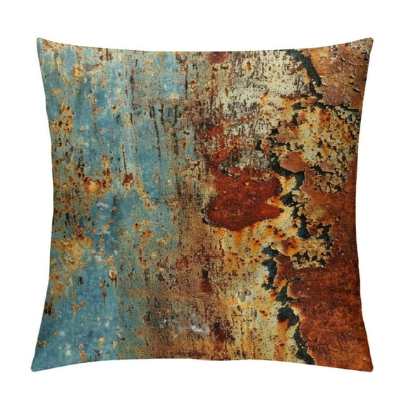 Autua Rusted Surface Blue Sky Abstract Art Graphic Decorative Pillow Cover for Home Couch Living Room Sofa, Zipper Closure, Year-Round Use, 1PC 22x22in