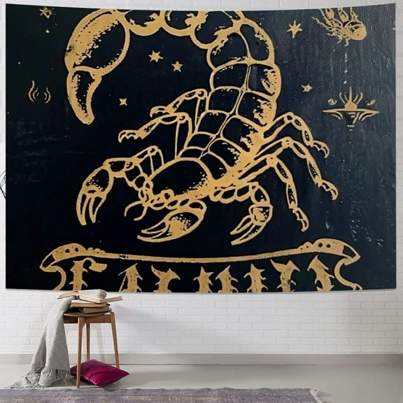 Autua Scorpion Tapestry Wall Hanging Unique Style Graphic Tapestries Home Decor Art Living Room Bedroom Farmhouse Dorm Wall Hanging 40x60inch