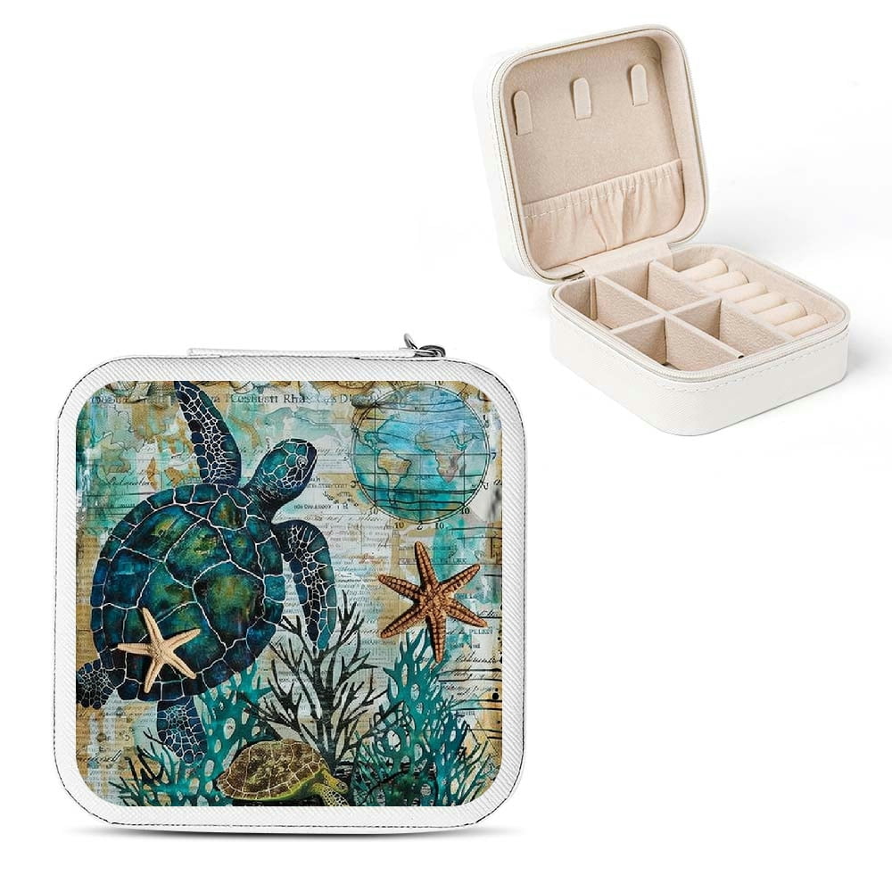 Autua Seaweed Starfish PU Leather Jewelry Box for Necklace, Ring ...