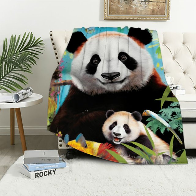 Autua Selfie Zoo Animals Blanket for Bed, Jungle Throw Blanket for