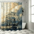 thumbnail image 1 of Autua Ship Ocean Clouds Shower Curtain Set with Hooks, Premium 100% Polyester Fabric Bathroom Curtain, Waterproof, Easy Installation, Vibrant HD Print 69"x72, 1 of 7