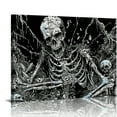 thumbnail image 1 of Autua Skeleton Graveyard Halloween Canvas Wall Decor For Home 20x16in, 1 of 6