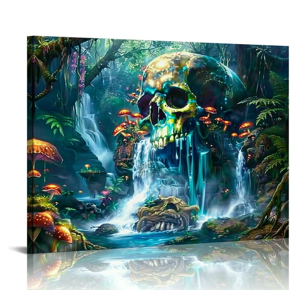 Autua Skull Wall Decor Canvas Art for Living Room Bedroom Office 20x16in