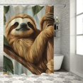 thumbnail image 1 of Autua Sloth Tree Branch Flowers Shower Curtain Decoration Washable with Hooks 69"x72, 1 of 7