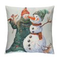 Autua Snowman Mouse Bird Graphic Decorative Throw Pillow Cover for Home