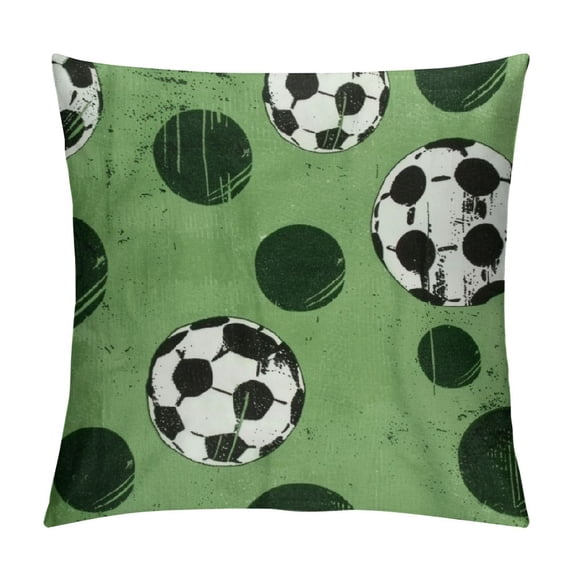 Autua Soccer Balls Theme Graphic Decorative Throw Pillow Cover for Home Couch Living Room Bed Sofa - Printed on Both Sides - Year-Round Usage - Pillow Case 1PC 24x24in