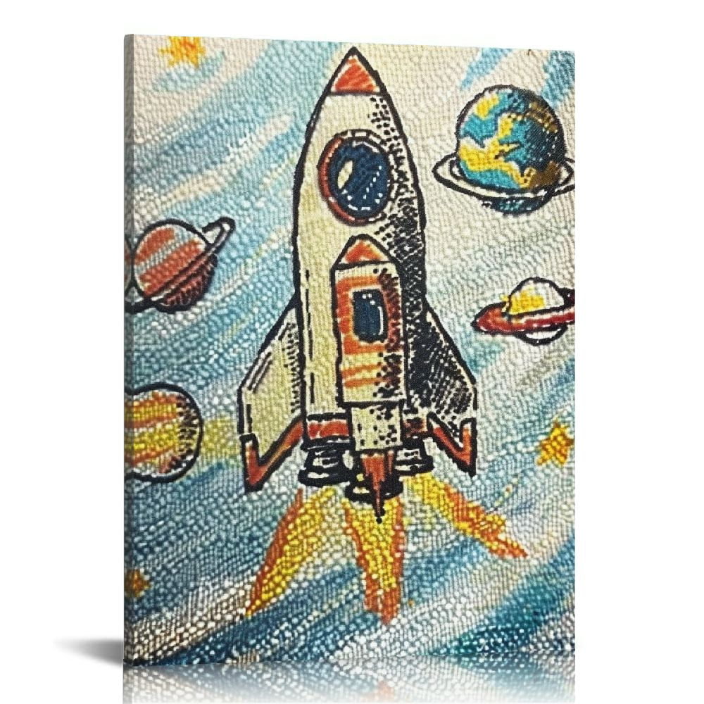 Autua Space Shuttle Rocket Ship SciFi Art Aesthetic Poster Print Wall