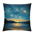 thumbnail image 1 of Autua Stars Mountain Water Graphic Decorative Throw Pillow Cover Home Couch Living Room Sofa Bedroom - Pack of 1 12x12in, 1 of 5