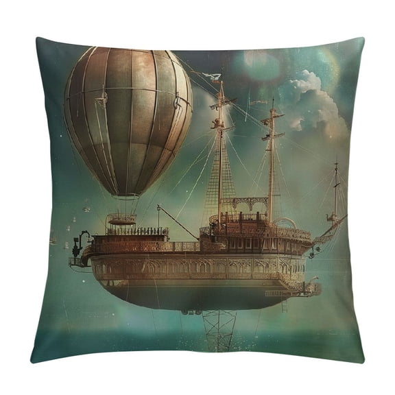 Autua Steampunk Fantasy Art Graphic Decorative Cushion Pillow Cover for Home Couch Living Room Sofa Square Pillowcase 1PC 20x20in