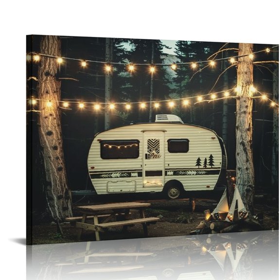 Autua String of Lights Canvas Print for Living Room Bedroom Home Office Wall Decor 20x16in