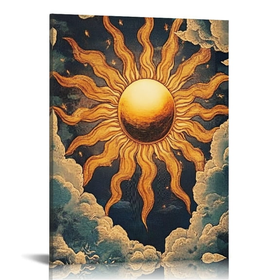 Autua Sun Clouds Fantasy Ready to Hang Canvas Wall Decor Art 16x20 in