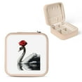 thumbnail image 1 of Autua Swan Small Jewelry Box for Women Necklace, Ring, Earring Organizer Travel Case Compact Size Pink, 1 of 5