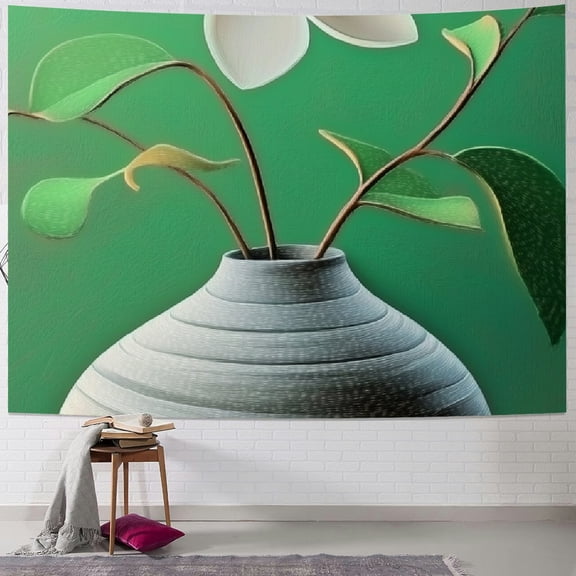Autua Tapestry Zen stone green tapestry suitable for room decoration, nature artwork tapestry tapestry wall hanging plant decoration wall tapestry 40x30inch