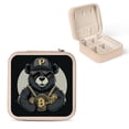 thumbnail image 1 of Autua Teddy Bear Bitcoin Sunglasses Portable Travel Jewelry Case Organizer Box for Necklace, Ring, Earring - Friendship Gift Packaging, Compact Size 3.8x3.8x2 Inches Pink, 1 of 5