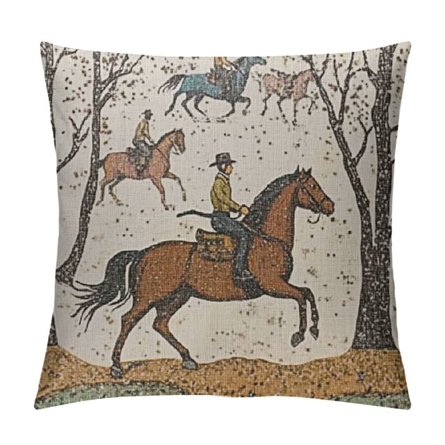 Autua Throw Pillow Covers For Couch Equestrian Sport Decorative Square
