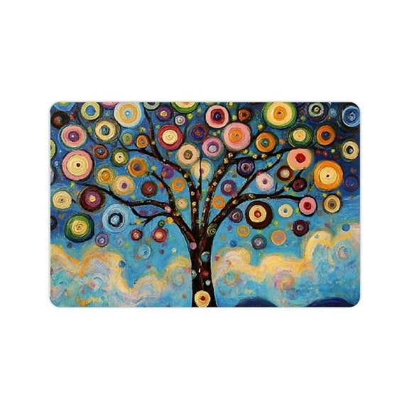 Autua Tree Circles Sky Diatom Mud Mats Non-Slip Home Rug 24x16 24x16in