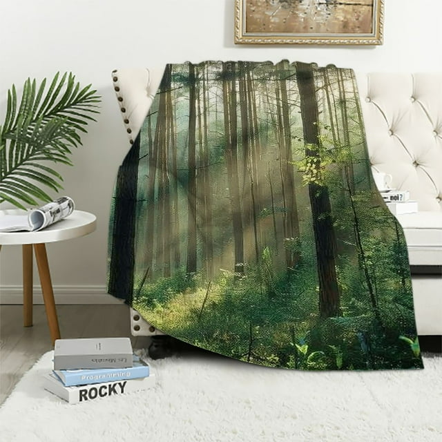 Autua Trees Sunlight Warm Lightweight Blanket Soft Fleece Throw Blanket