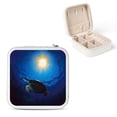 thumbnail image 1 of Autua Turtle Ocean Sun Travel Jewelry Case for Women, Compact Small Jewelry Organizer Box for Necklace, Ring, Earring Storage, Christmas Gifts White, 1 of 5
