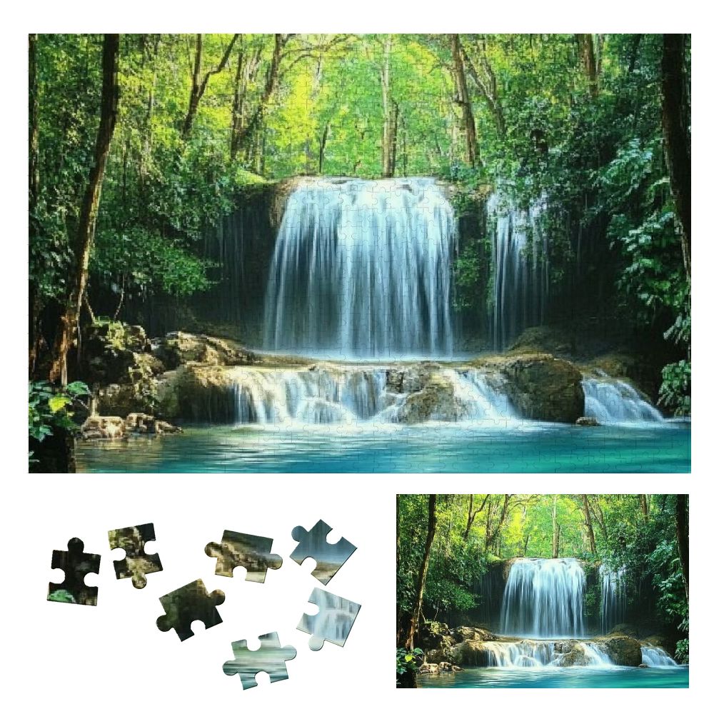 Autua Waterfall Forest Water Wooden Jigsaw Puzzle Challenging Difficult