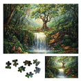 Autua Waterfall Trees Wooden Jigsaw Puzzle Game Impossible Wooden