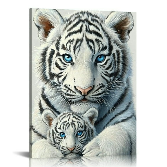 Autua White Tiger Baby Canvas Prints Wall Art Home Decor 12x16 16x20in