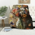 thumbnail image 1 of Autua Wildflower Vase Theme Blanket Gifts for Women Girls, Soft Warm Lightweight Flannel Throw Blankets for Living Room Home Sofa Travel Decor  40x50in, 1 of 6