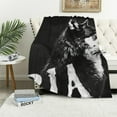 thumbnail image 1 of Autua Wolf Alpha Black and White Warm Lightweight Blanket Soft Fleece Blankets for Living Rooms Sofa Decor All Seasons - Gifts for Bed & Couch, 3 Sizes 50x60in, 1 of 6
