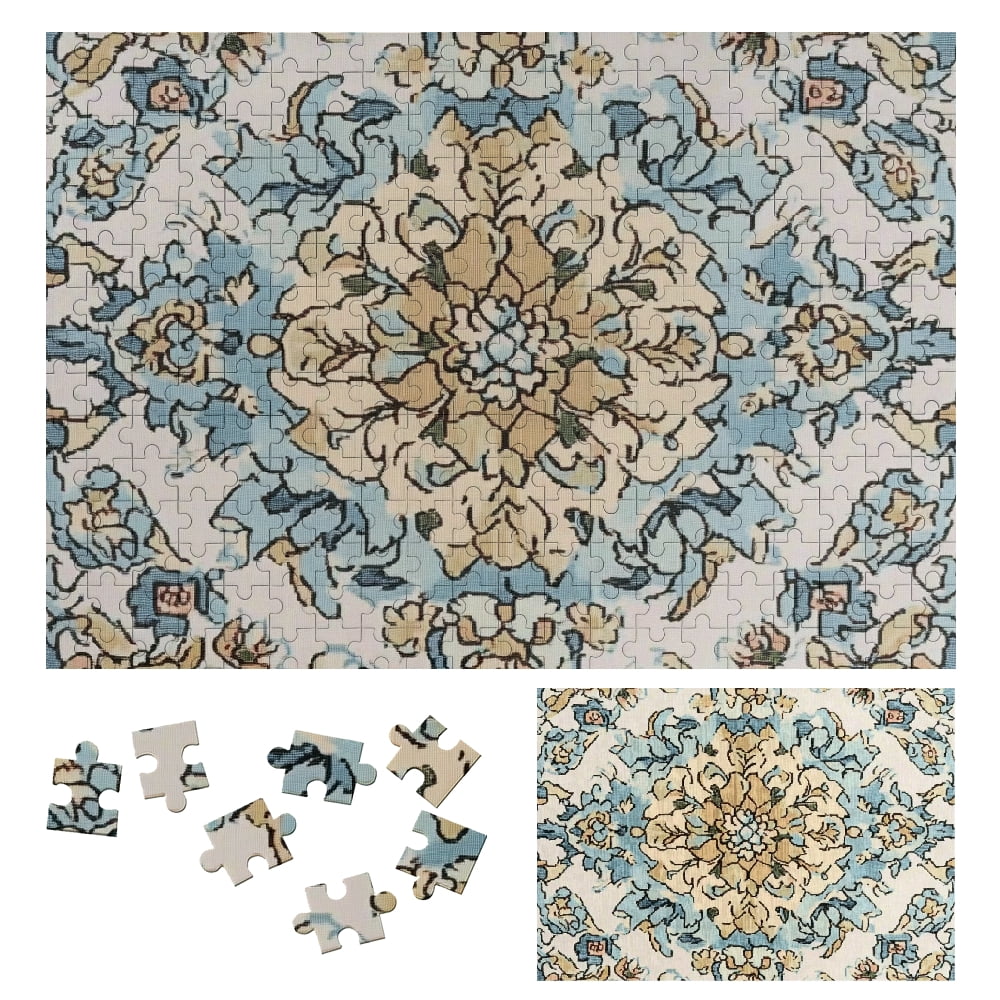 Autua Wooden Jigsaw Puzzle Rug Flower Design Rococo Gift for Family 300 ...